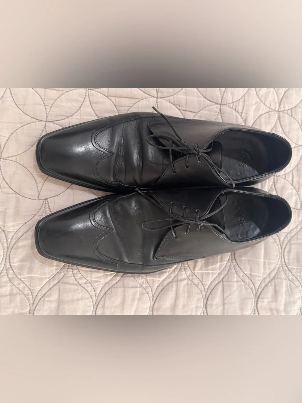 Hugo Boss Made in Italy Black Leather Dress Shoes – Size 8 / UK 7